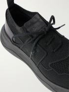 Berluti - Shadow Leather-Trimmed Stretch-Knit Sneakers - Black