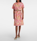 Prada Floral silk-blend cloqué midi dress