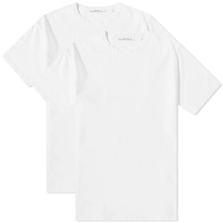 Photo: Wood Wood Men's Allan Crew T-Shirt - 2 Pack in Bright White