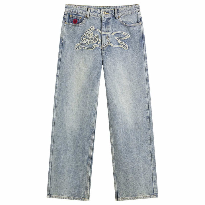 Photo: ICECREAM Women's Distressed Running Dog Denim Pants in Vintage Wash