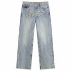 ICECREAM Women's Distressed Running Dog Denim Pants in Vintage Wash