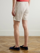 Portuguese Flannel - Spring Straight-Leg Embroidered Linen and Cotton-Blend Shorts - Neutrals