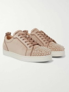 Christian Louboutin - Louis Junior Spikes Cap-Toe Suede Sneakers - Neutrals