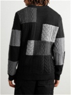 J.Crew - Patchwork Cable-Knit Wool and Cashmere-Blend Sweater - Black