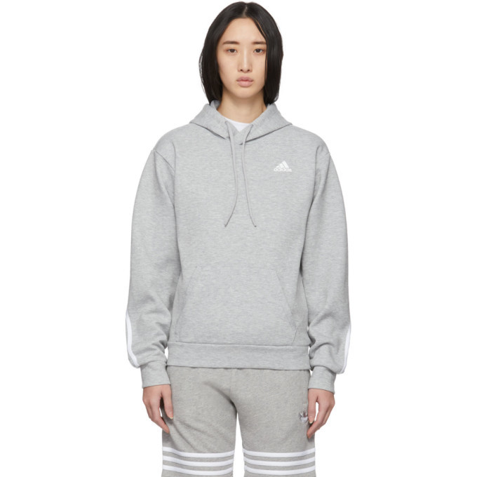 Photo: adidas Originals Grey 3-Stripes Hoodie