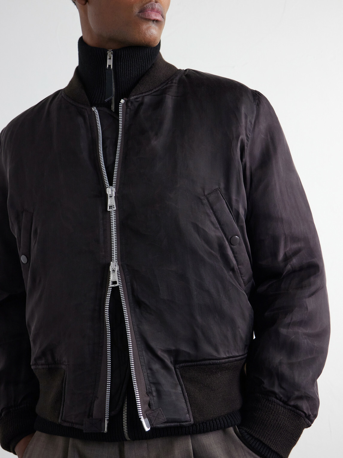 Our Legacy - Reversible Padded Coated-Twill Bomber Jacket - Brown