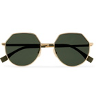 Fendi - Round-Frame Gold-Tone Sunglasses - Gold