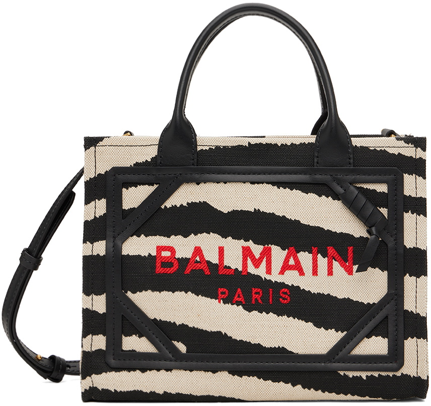 Balmain Black & White Small B-Army Bag Balmain