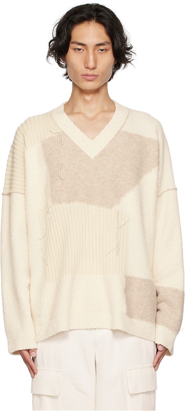 Photo: Róhe Off-White Patchwork Sweater