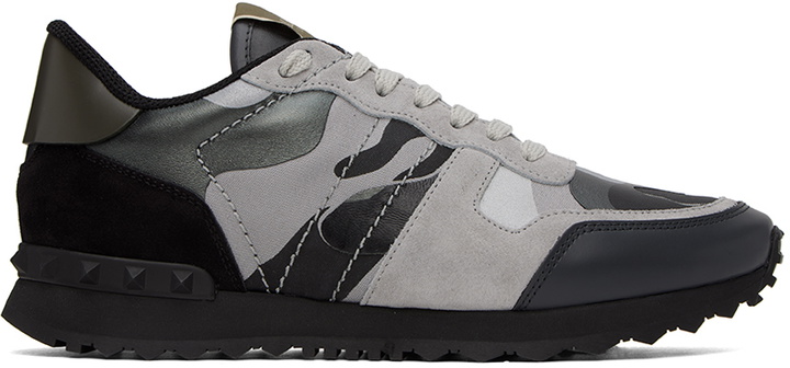 Photo: Valentino Garavani Black & Gray Rockrunner Sneakers