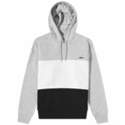 Lacoste Men's Colour Block Hoody in Grey/White/Black