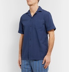 Frescobol Carioca - Camp-Collar Cotton-Blend Seersucker Shirt - Blue