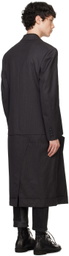 Junya Watanabe Gray Wool Stripe Coat