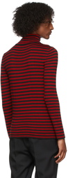 Saint Laurent Red & Black Striped Turtleneck