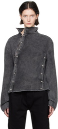 Jade Cropper Black Asymmetric Denim Jacket