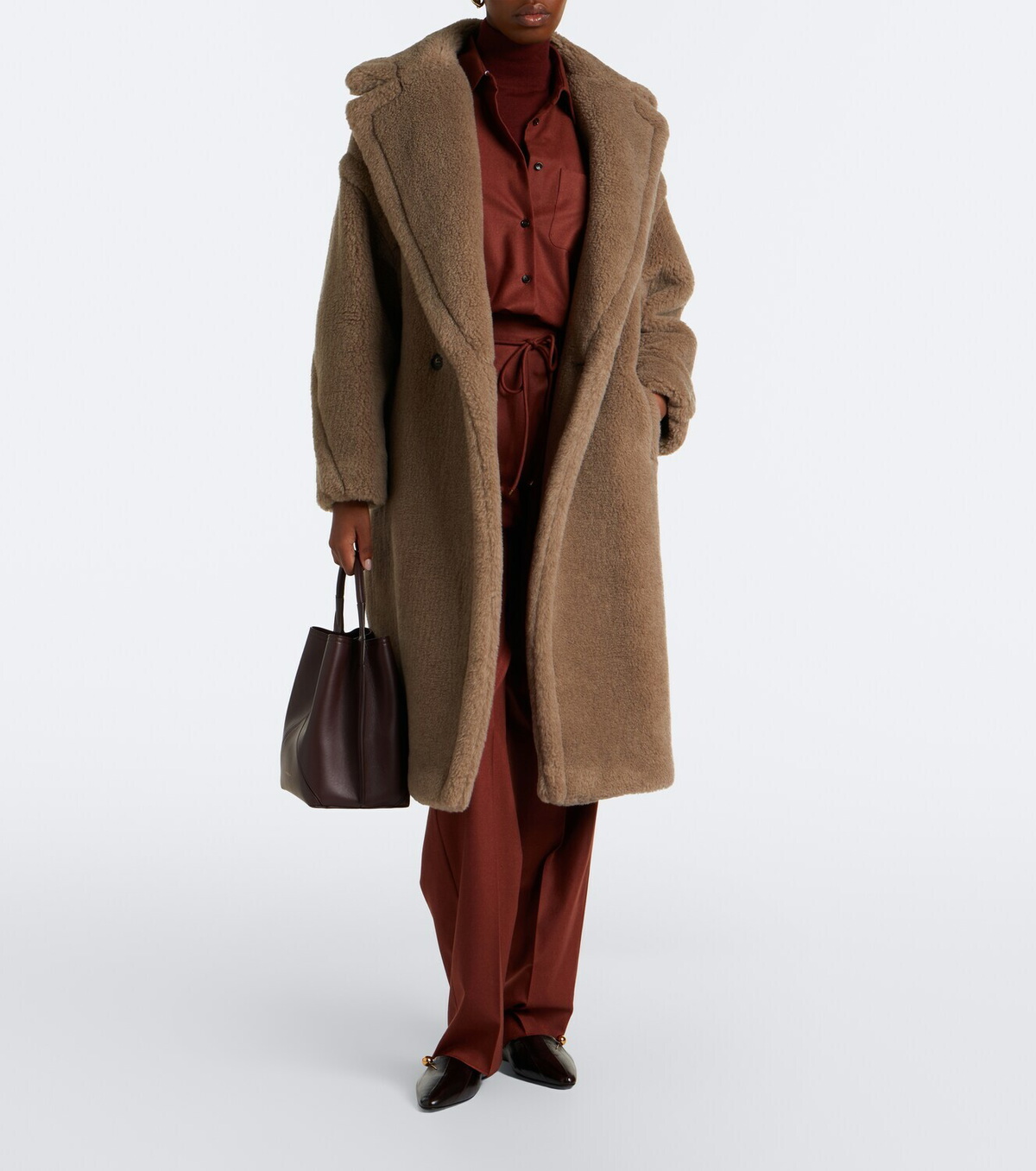Max Mara Teddy Bear Icon cashmere and silk coat