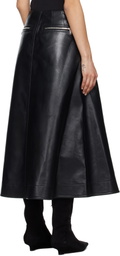 Nanushka Black Aleka Regenerated Leather Midi Skirt