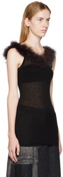 We11done Black Semi-Sheer Tank Top