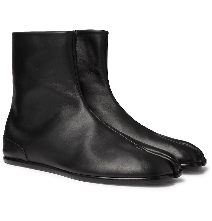Photo: Maison Margiela - Tabi Split-Toe Leather Boots - Black