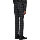 Balenciaga Black and Grey Checked Tailored Trousers