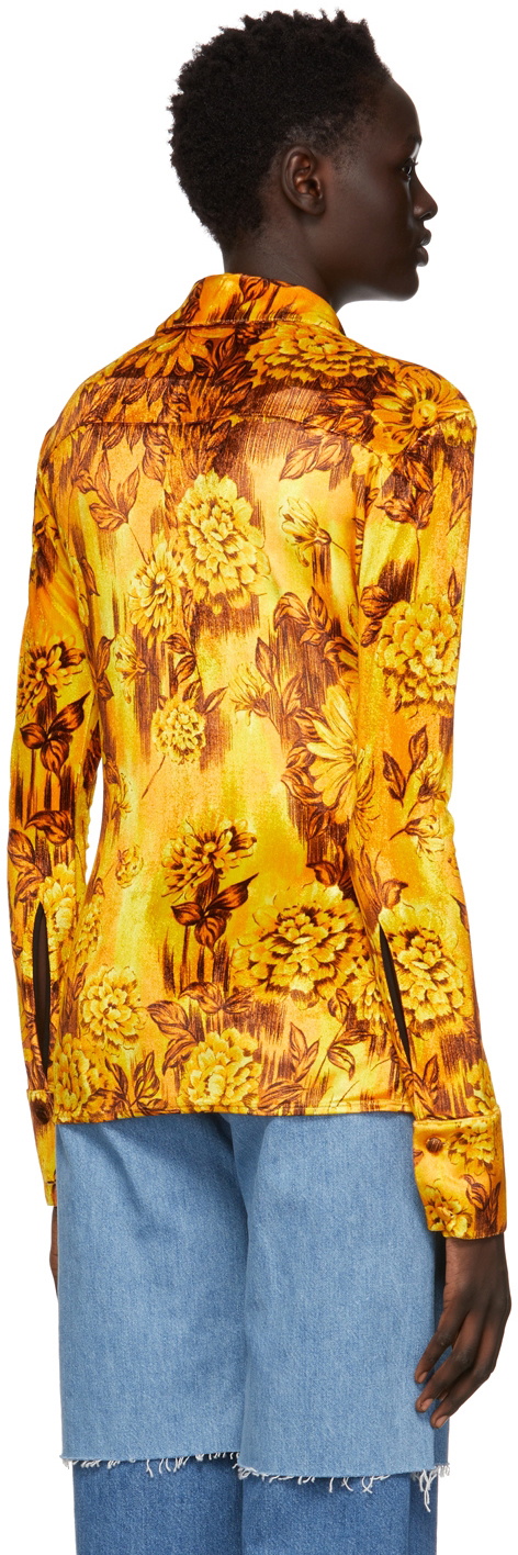 Kwaidan Editions Yellow Printed Velour Shirt