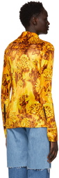 Kwaidan Editions Yellow Printed Velour Shirt