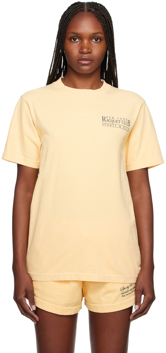 Sporty & Rich Yellow 'NY Racquet Club' T-Shirt Sporty & Rich