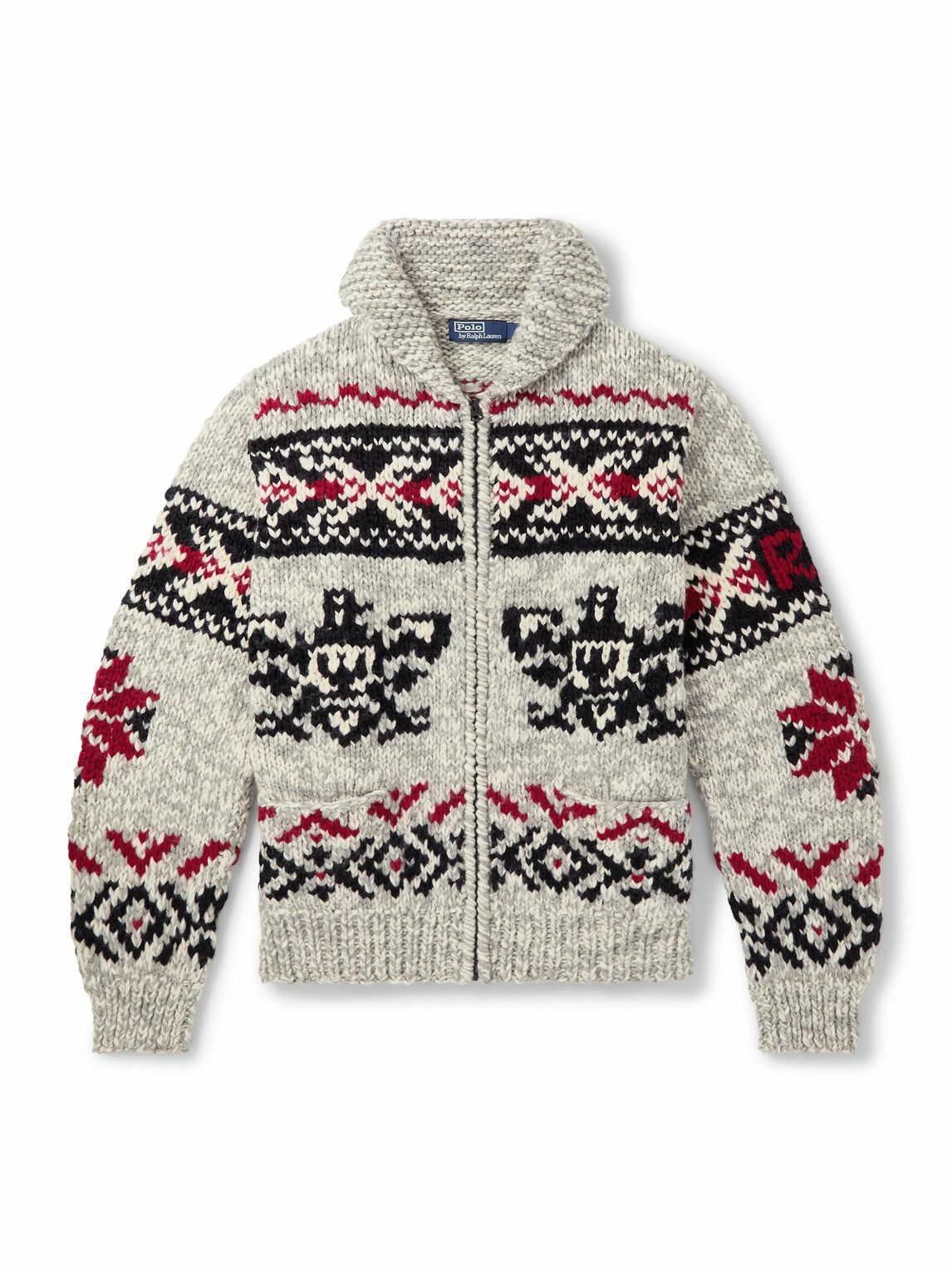 Polo Ralph Lauren - Shawl-Collar Wool-Jacquard Zip-Up Cardigan
