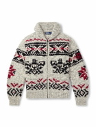 Polo Ralph Lauren - Shawl-Collar Wool-Jacquard Zip-Up Cardigan - Gray