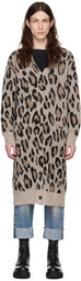 R13 Beige & Tan Long Leopard Cardigan