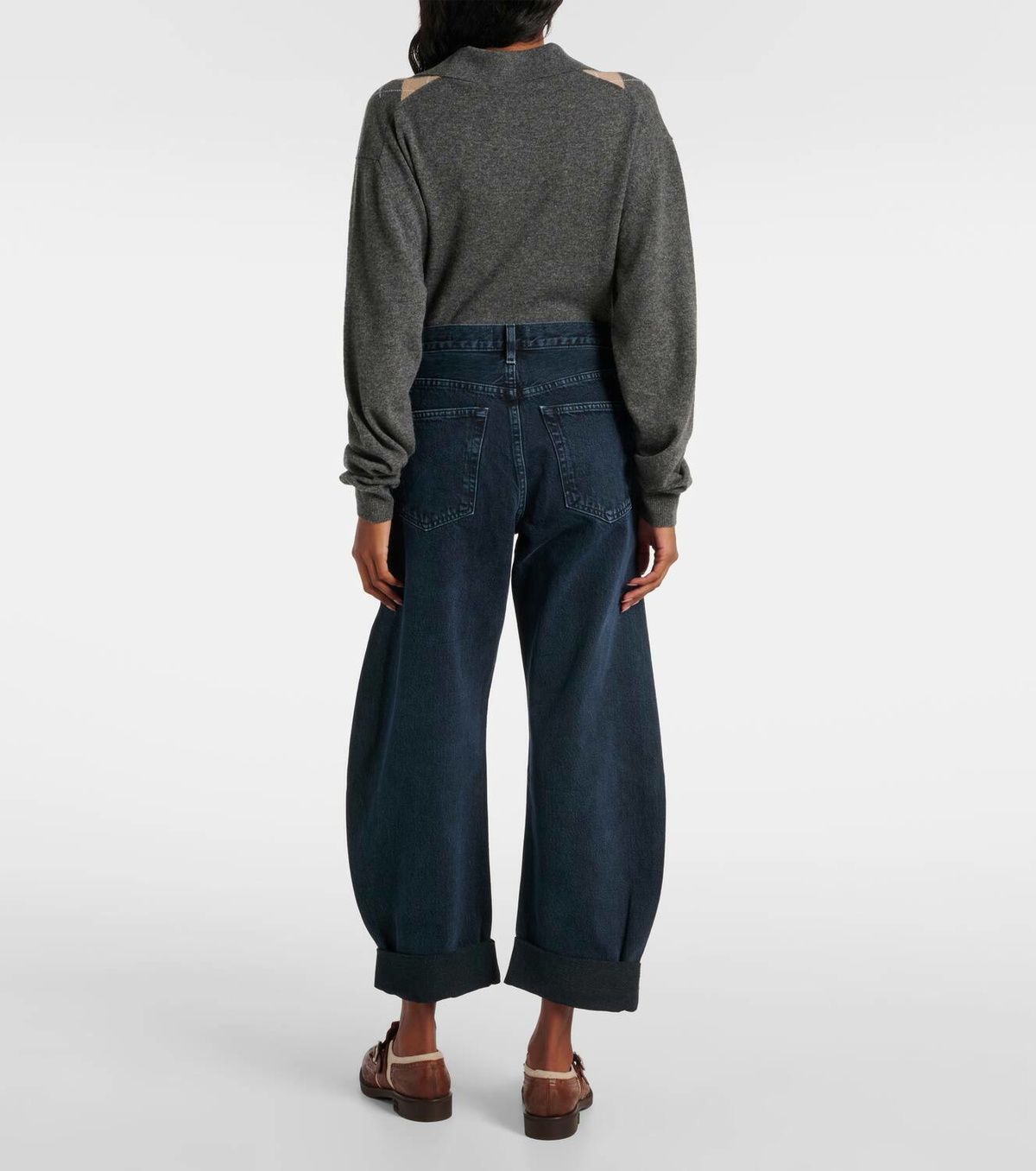 Frame Bubble high-rise barrel-leg jeans Frame Denim