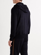 PAUL SMITH - Striped Webbing-Trimmed Wool Zip-Up Hoodie - Blue