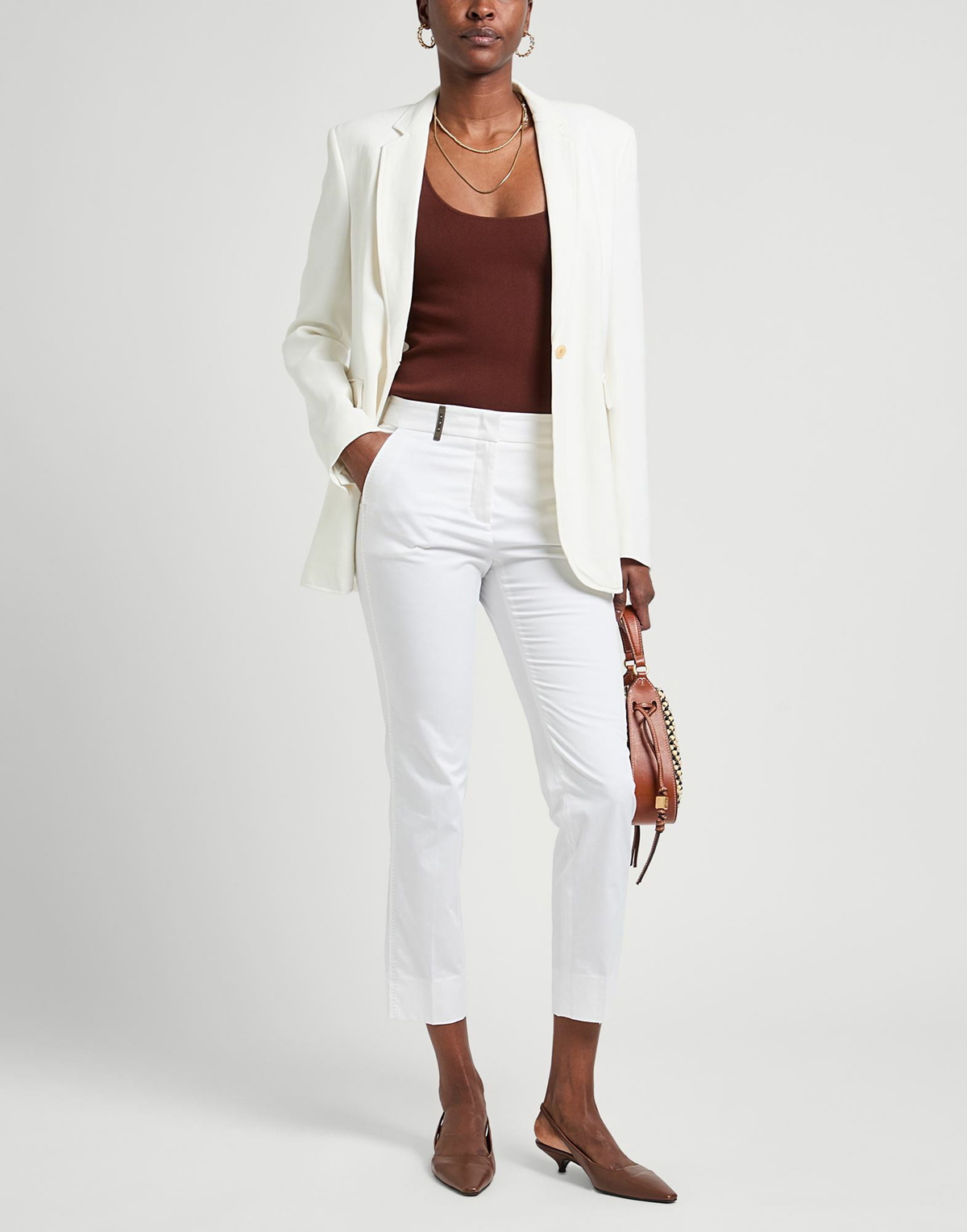 Peserico Icon 4718 Womens Pants in White