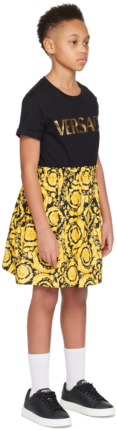 Versace Kids Black Barocco Dress