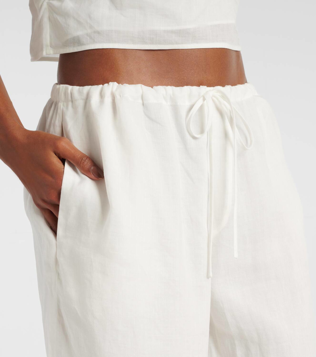 SIR Rosalia mid-rise ramie wed-leg pants