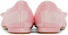 Manolo Blahnik Pink & White Maysale Ballerina Flats
