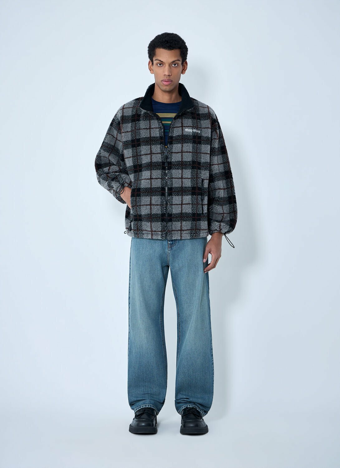 Miu Miu Checked Fleece Jacket