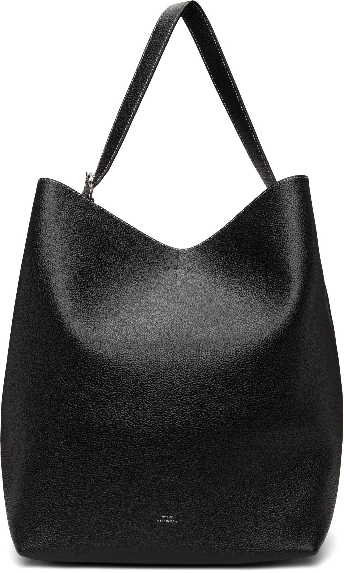 TOTEME Black Belted Grained-Leather Tote Toteme TOTEME Black Belted Grained-Leather Tote Toteme