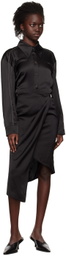 J KOO Black Gathered Shirt