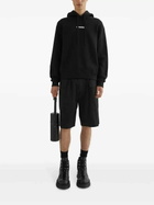 Jil Sander Black Cotton Logo-Print Hoodie
