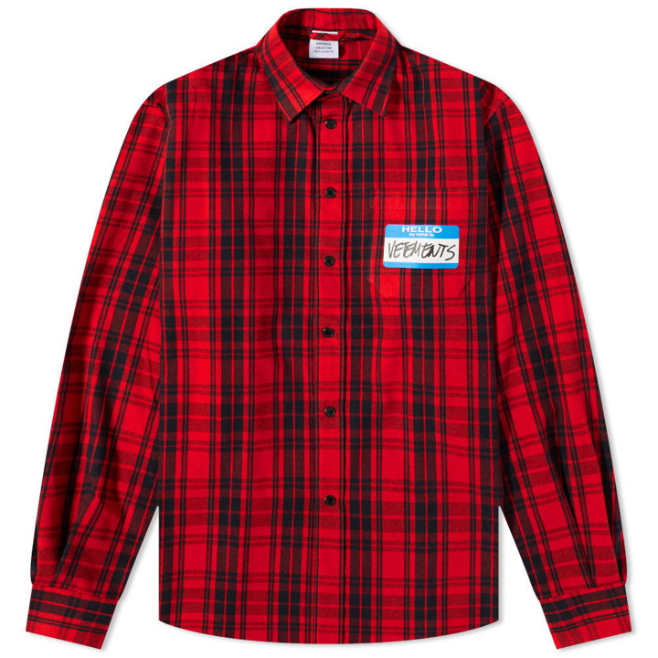 Photo: VETEMENTS My Name Is Flannel Check Shirt