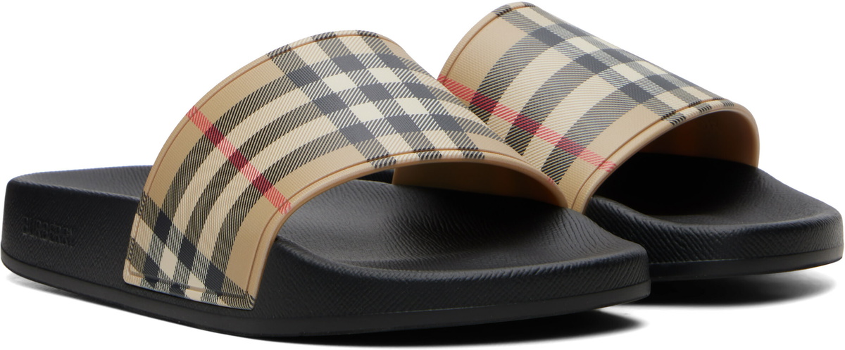 Burberry Beige Check Slides