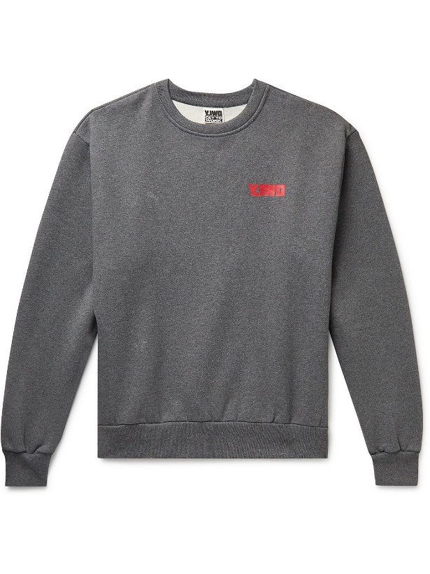 Photo: Y,IWO - Logo-Print Cotton-Jersey Sweatshirt - Gray