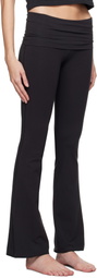 SKIMS Black Cotton Jersey Foldover Lounge Pants