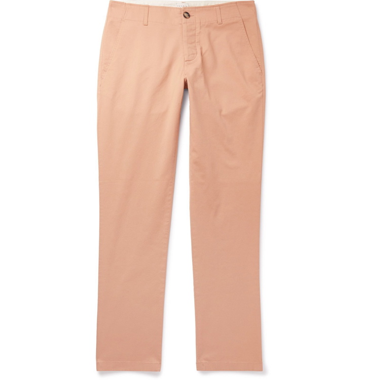 Photo: Sandro - Slim-Fit Washed Cotton-Blend Chinos - Pink