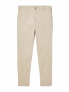 Sunspel - Straight-Leg Garment-Dyed Cotton-Blend Twill Chinos - Neutrals