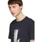 Neil Barrett Navy Scribble Lightning Bolt T-Shirt