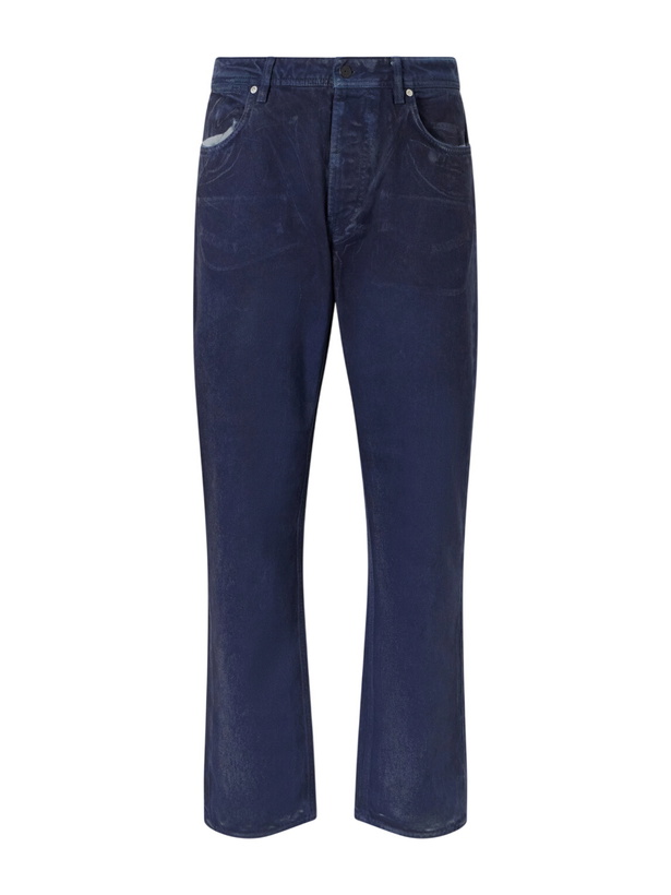 Photo: Stone Island - Stone Island Denim Research Collection Garment-Dyed Reflective Straight-Leg Jeans - Blue