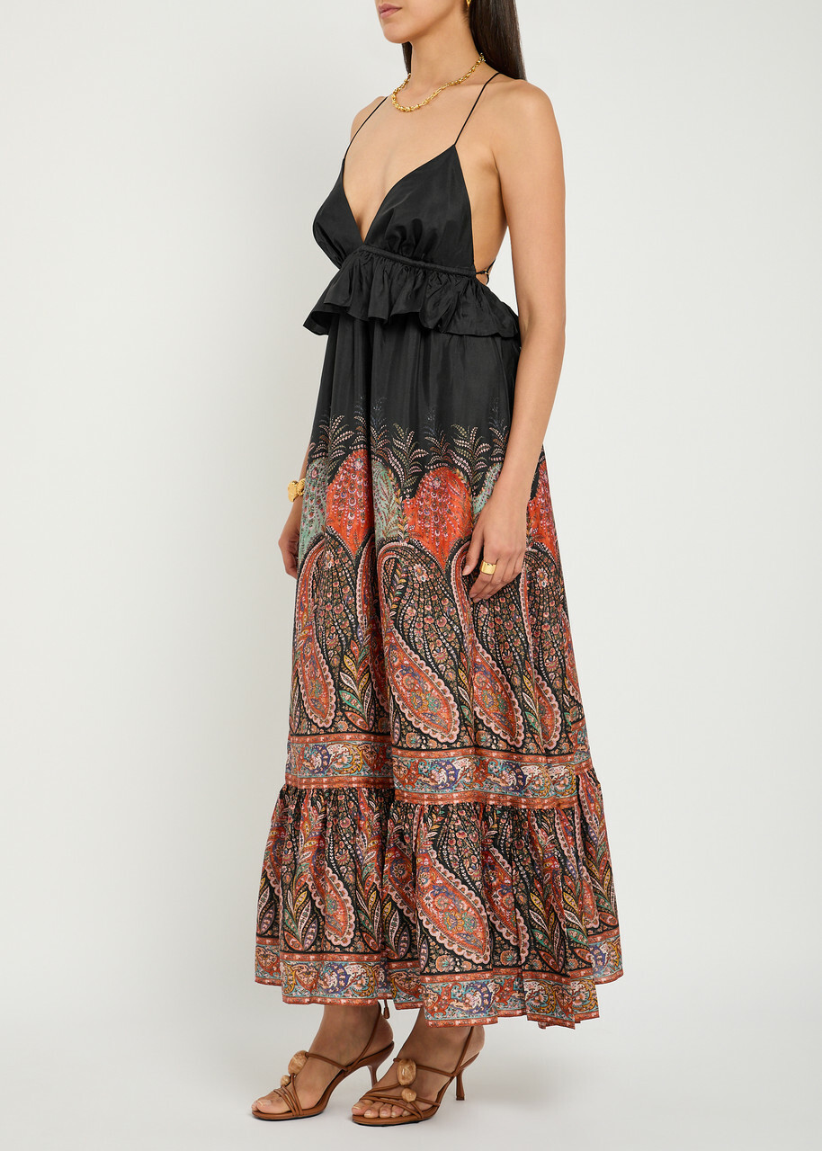 Zimmermann Rhiannon Printed Silk Maxi Dress Black Zimmermann Zimmermann Rhiannon Printed Silk Maxi Dress Black Zimmermann