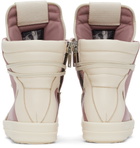 Rick Owens Pink & Off-White Geobasket Sneakers